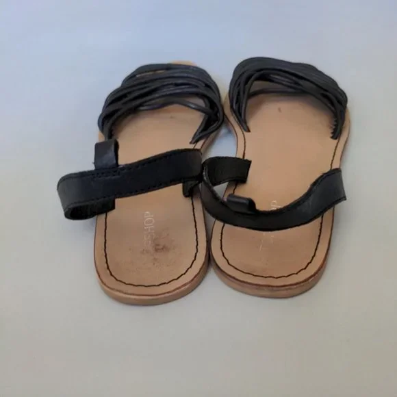 Topshop Black Strappy Sandals Size 9.5 / 40 - Picture 3 of 6